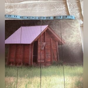 13x13” wood slat  cute barn picture